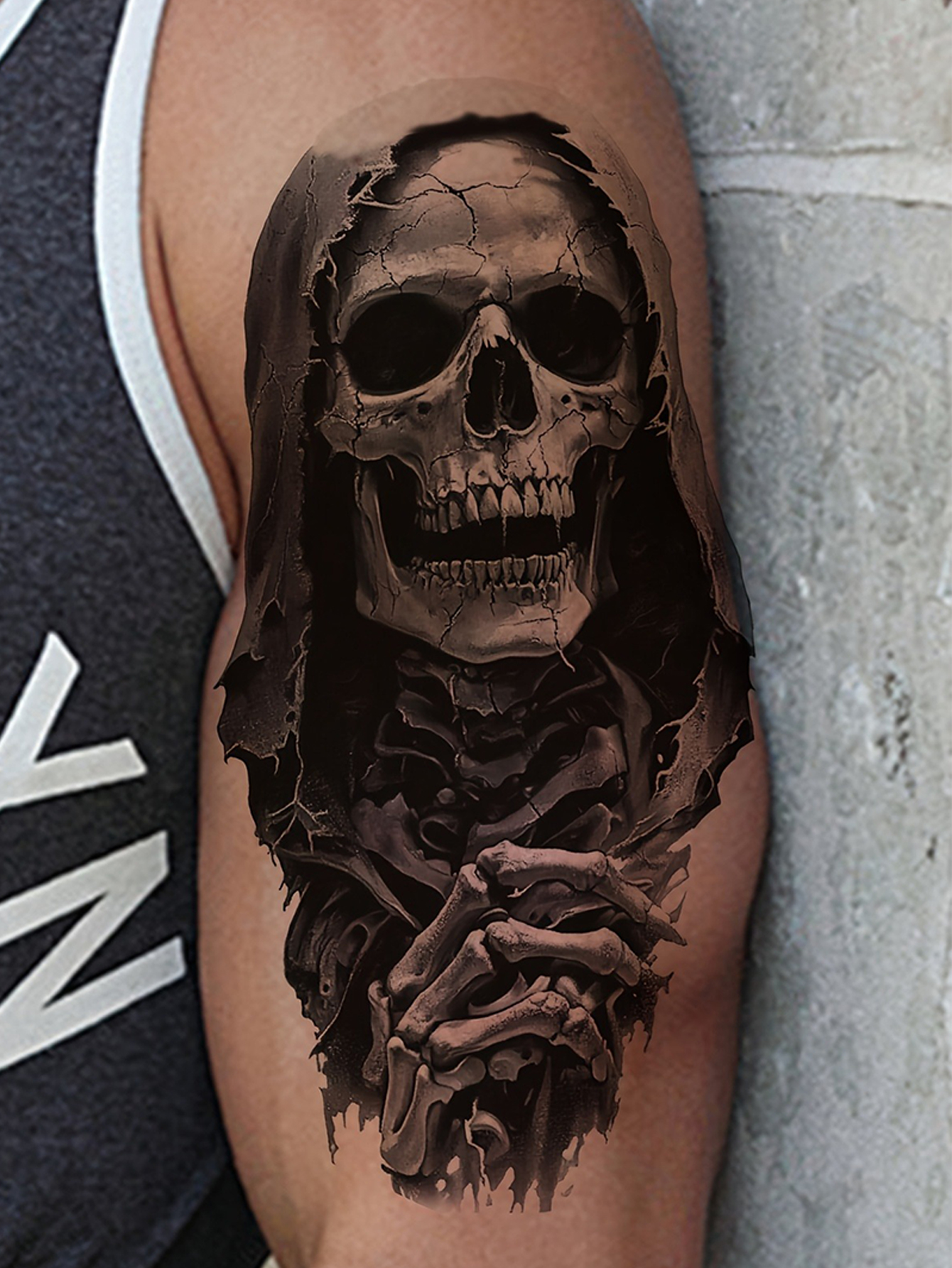 3D Horror Skull Temporary Tattoo